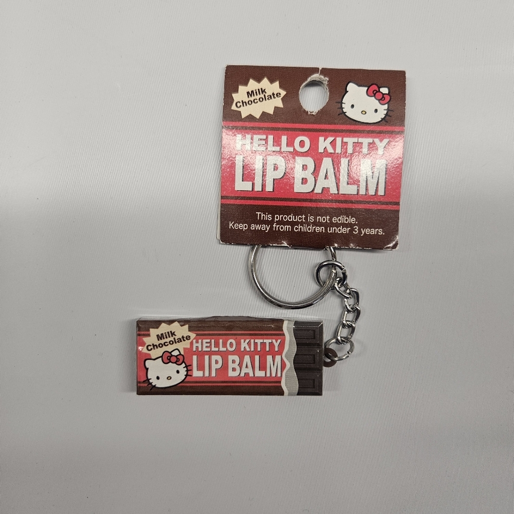 Rare New Hello Kitty Lip Balm Chocolate Bar Key Chain 2010 Sanrio